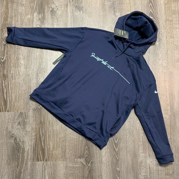 Nike Tops - NIKE Dri-Fit Therma Navy Hoodie-Sz L.    New With Tags!